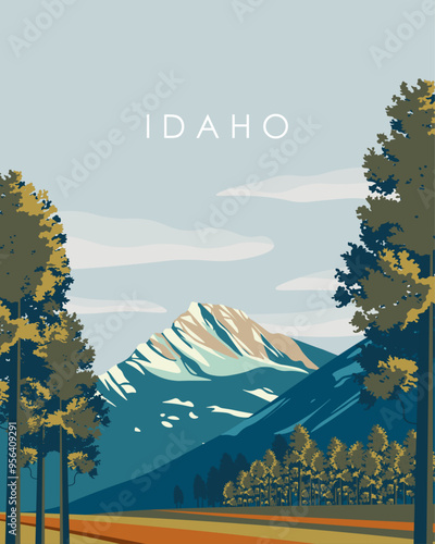 Idaho USA travel poster