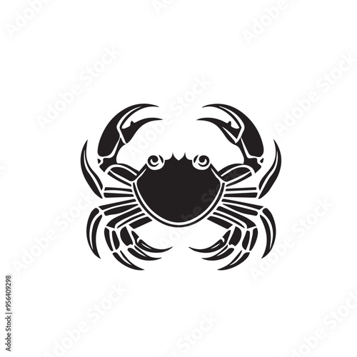 Crab in cartoon, doodle style . Image for t-shirt, web, mobile apps and ui. Isolated 2d vector illustration in logo, icon, sketch style, Eps 10, black and white. AI Generative