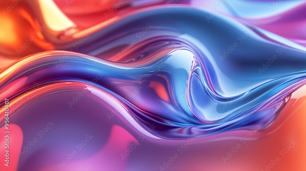 Abstract Blue & Pink Liquid Swirls Background Abstract Blue & Pink Liquid Swirls Background
