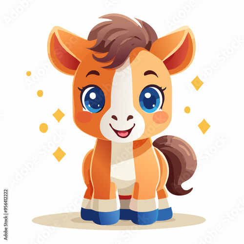 Horse Cute Small Cartoon Baby Animal Character
