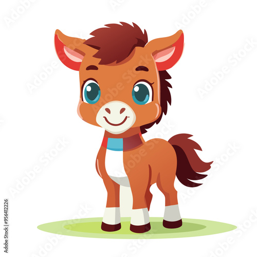 Horse Cute Small Cartoon Baby Animal Character
