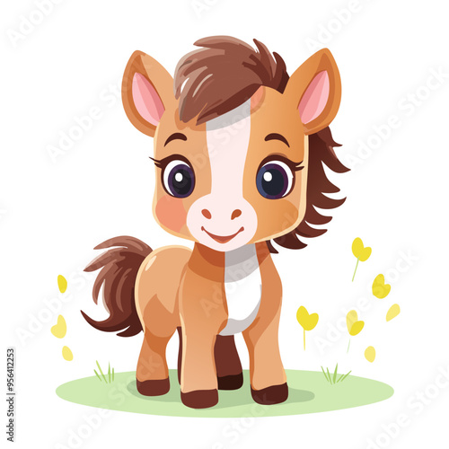 Horse Cute Small Cartoon Baby Animal Character
