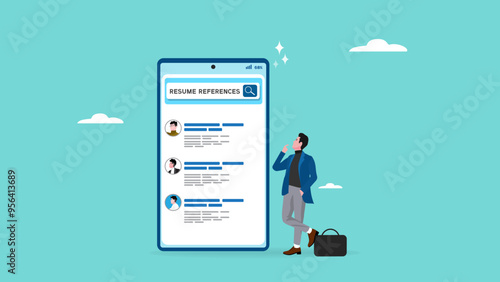 Professional resume references, learn from experienced people, working experience or recommendation for candidate, skill guarantee, businessman with reference people and work experience document
