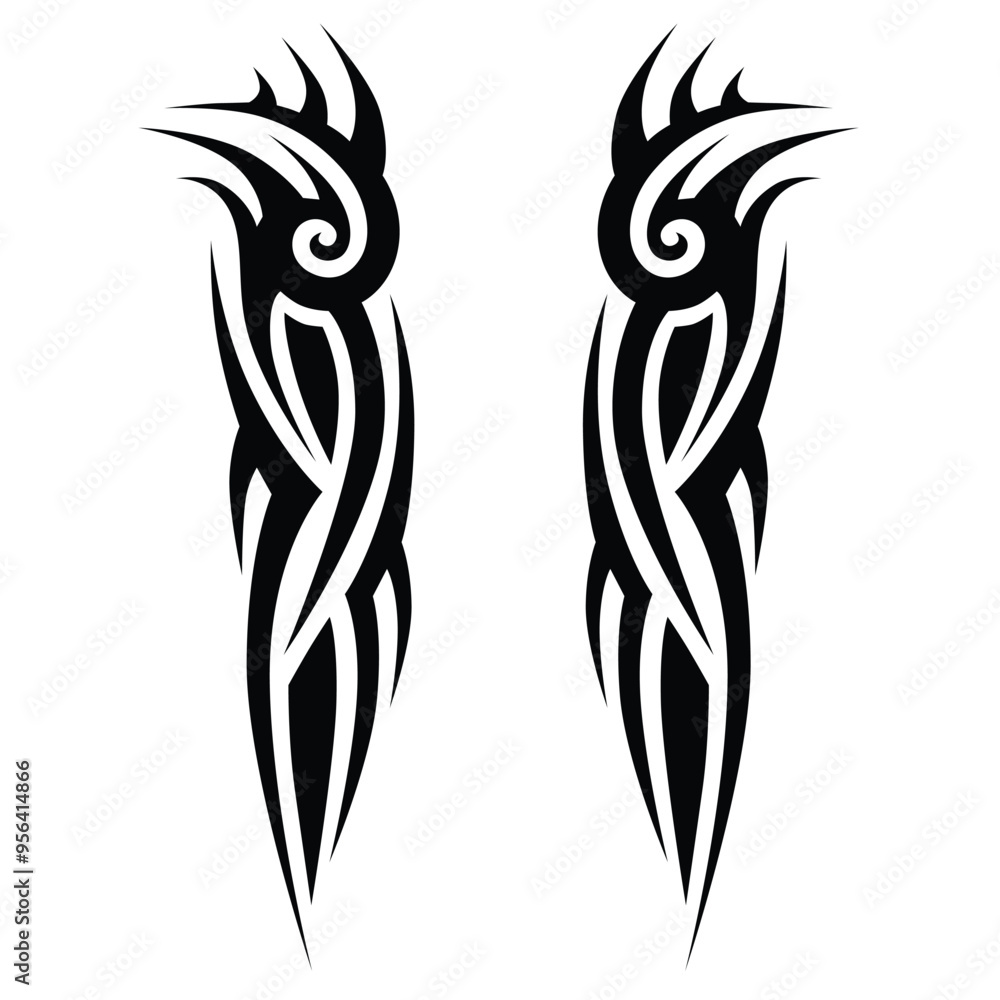 Obraz premium Tattoo designs. Tattoo tribal vector designs. Art tribal tattoo.