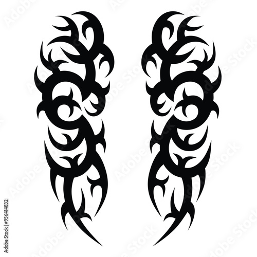 Tattoo designs. Tattoo tribal vector designs. Art tribal tattoo.
