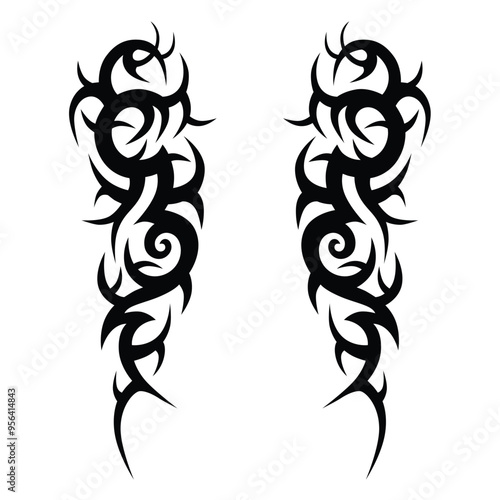 Tattoo designs. Tattoo tribal vector designs. Art tribal tattoo.