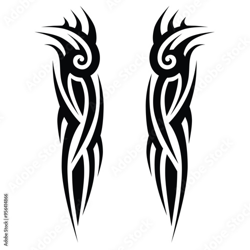 Tattoo designs. Tattoo tribal vector designs. Art tribal tattoo.