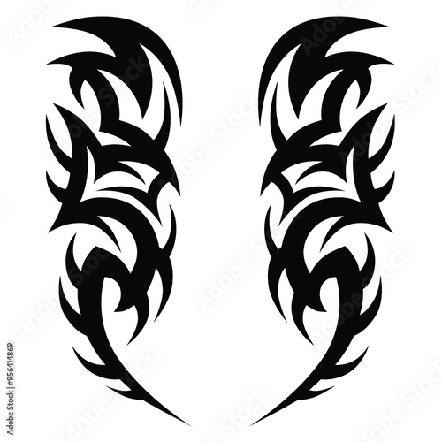 Tattoo designs. Tattoo tribal vector designs. Art tribal tattoo.