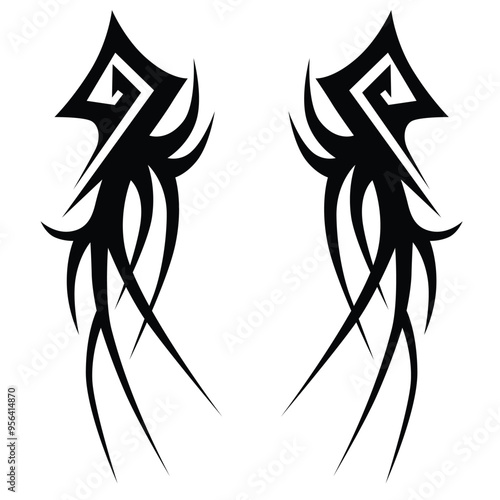 Tattoo designs. Tattoo tribal vector designs. Art tribal tattoo.