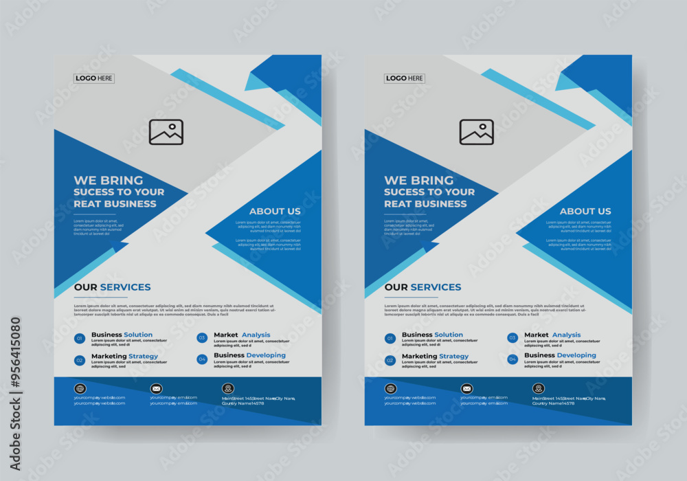 Flyer Mockup business flyer template one color design Flyer Mockup business flyer template one color design