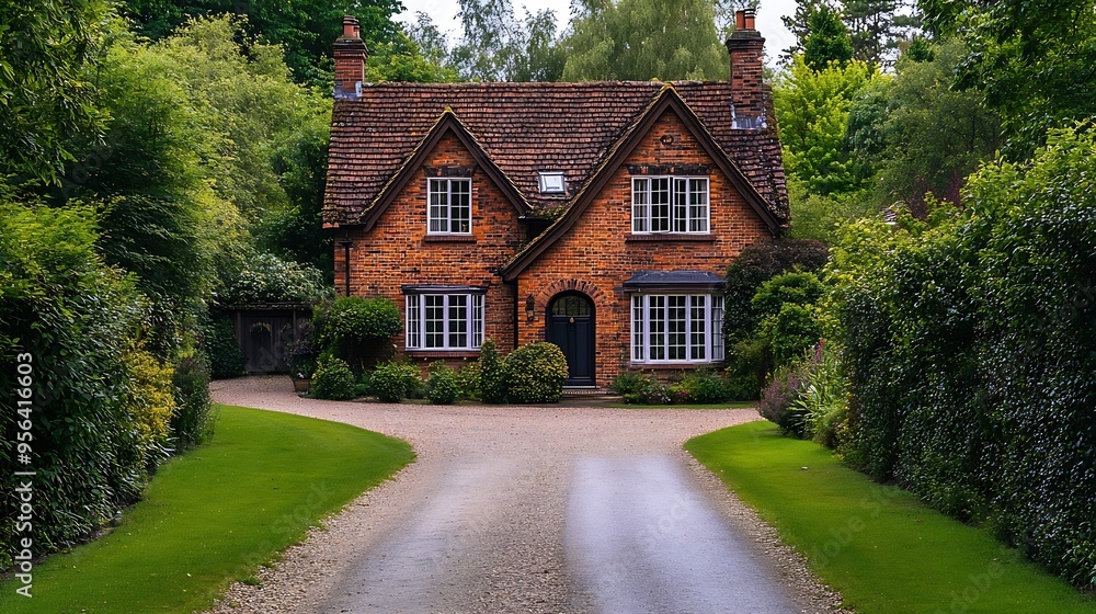 Extended house in UK during early summer : Generative AI Extended house in UK during early summer : Generative AI