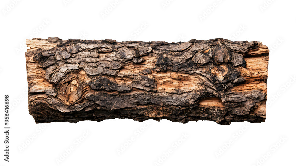 Close-up of rustic tree bark texture, isolated log section with rough natural surface, detailed wood pattern on white background.
Close-up of rustic tree bark texture, isolated log section with rough natural surface, detailed wood pattern on white background.