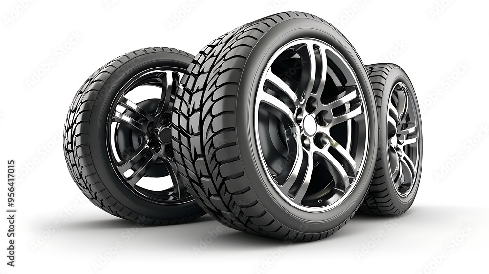 Car wheel on a white background Car wheel on a white background