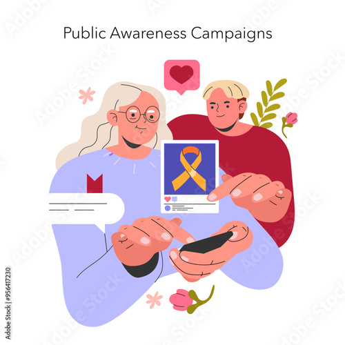Childhood Cancer Awareness Month. Flat Vector Illustration