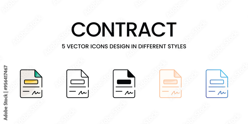 Contract icons set ready to use vector icon stock illustration Contract icons set ready to use vector icon stock illustration