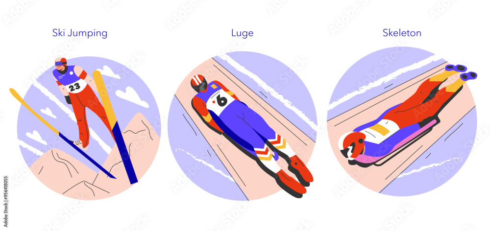 Winter Sports. Flat Vector Illustration Winter Sports. Flat Vector Illustration