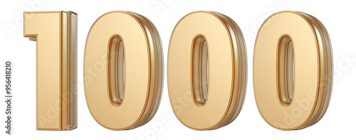 Gold 3D Number 1000