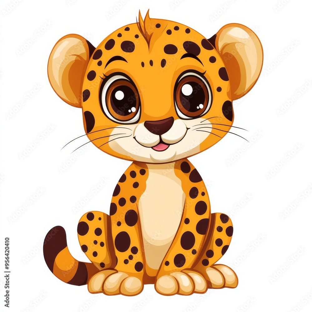 vector graphic of a cute cheetah vector graphic of a cute cheetah