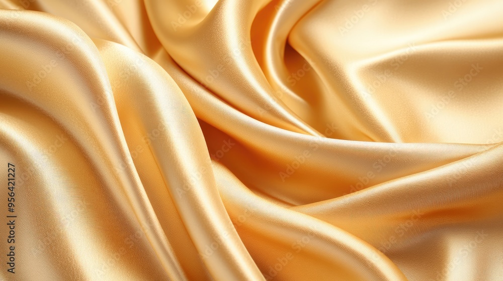Light golden fabric with a soft, silky sheen, gently arranged to showcase its smooth and flowing quality. Light golden fabric with a soft, silky sheen, gently arranged to showcase its smooth and flowing quality.