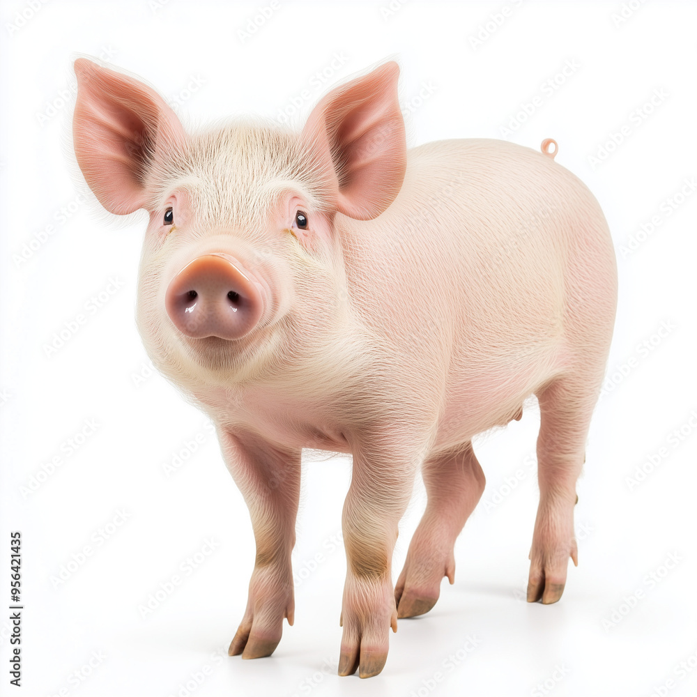 Pig full body shot isolated on white background Pig full body shot isolated on white background