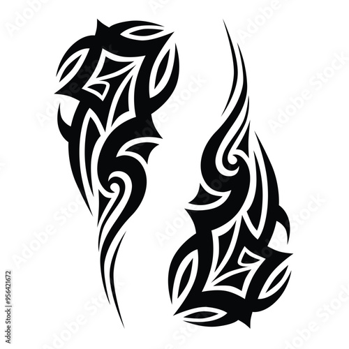 Tattoo designs. Tattoo tribal vector designs. Art tribal tattoo.