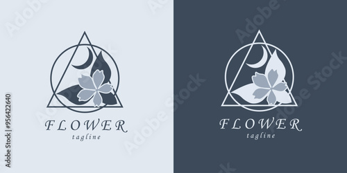 Flower logo design concept. Beauty flower Vector sign icon logo template.