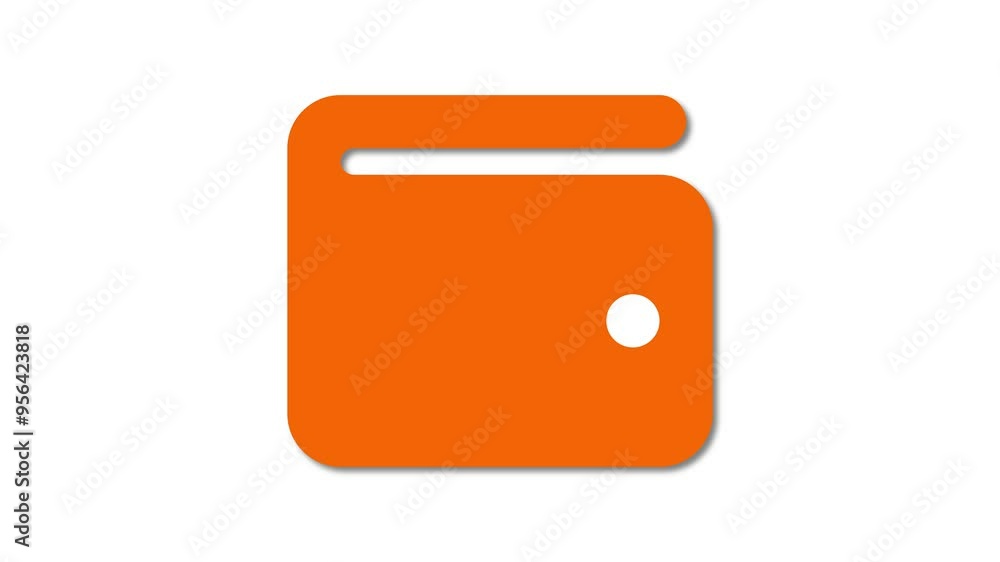 Wallet icon animation showcasing expanding compartments and swipe motions for interactive digital wallet