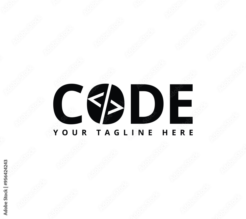 Digital code text based logo for a coding programmer, Web developer and HTML coding logotype, Vector illustration. Digital code text based logo for a coding programmer, Web developer and HTML coding logotype, Vector illustration.