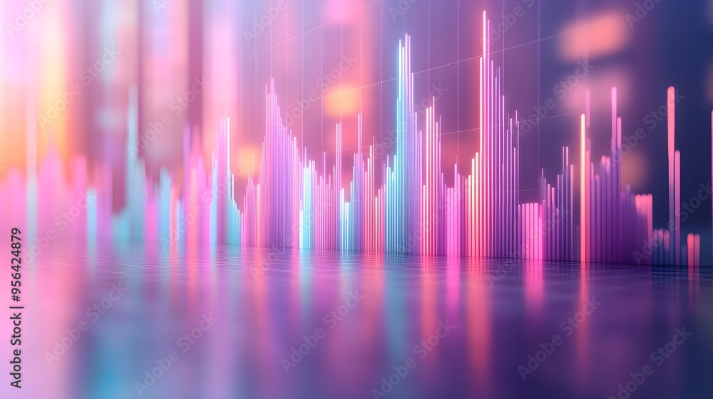Abstract Neon Cityscape Background with Reflections Abstract Neon Cityscape Background with Reflections