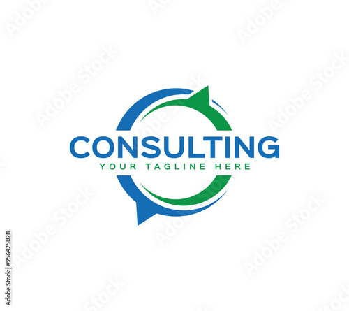 Consulting text based logo design, Vector illustration.