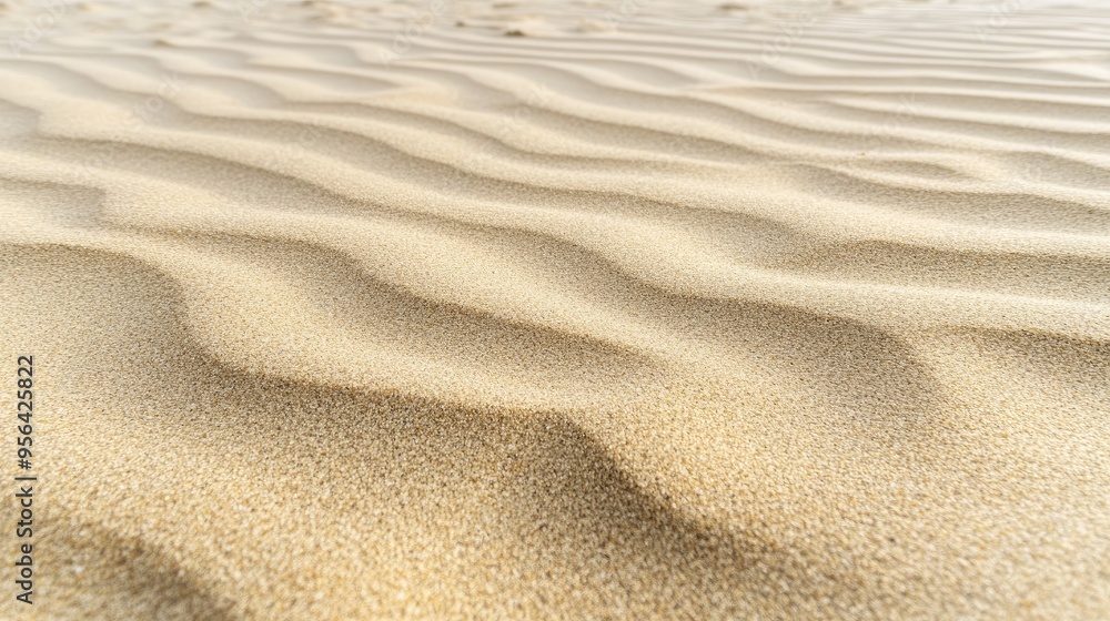 Smooth beach sand with delicate patterns made by the wind, showcasing the natural beauty of coastal landscapes. Smooth beach sand with delicate patterns made by the wind, showcasing the natural beauty of coastal landscapes.