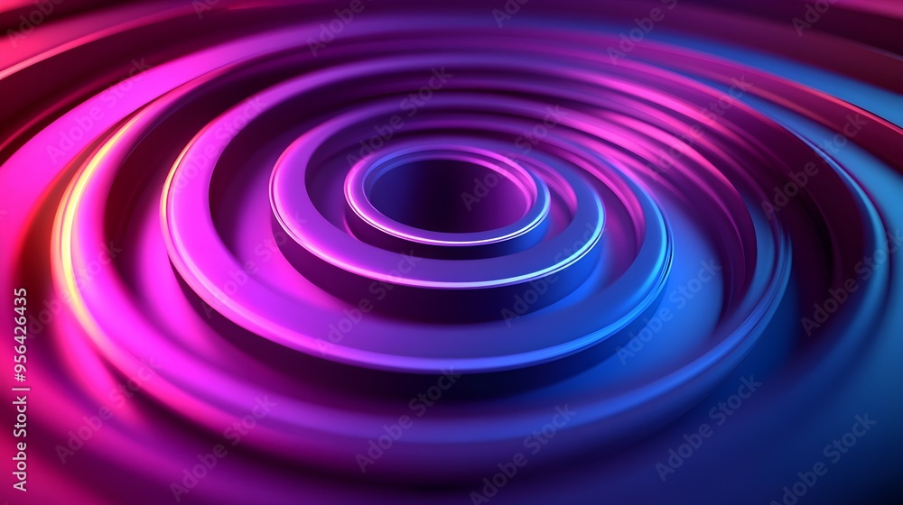 Abstract Neon Purple and Blue Swirling Circles Background Abstract Neon Purple and Blue Swirling Circles Background