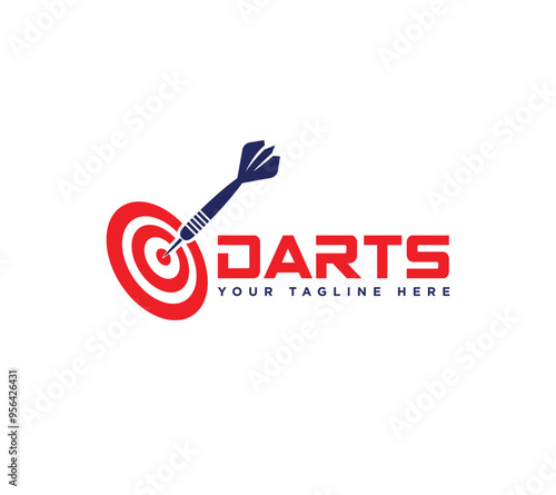 Darts tournament logo design, Vector illustration.