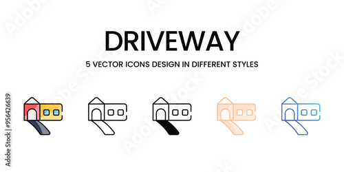 Driveway icons set ready to use vector icon stock illustration
