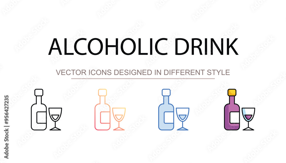 Alcoholic Drink icon design with white background stock illustration Alcoholic Drink icon design with white background stock illustration