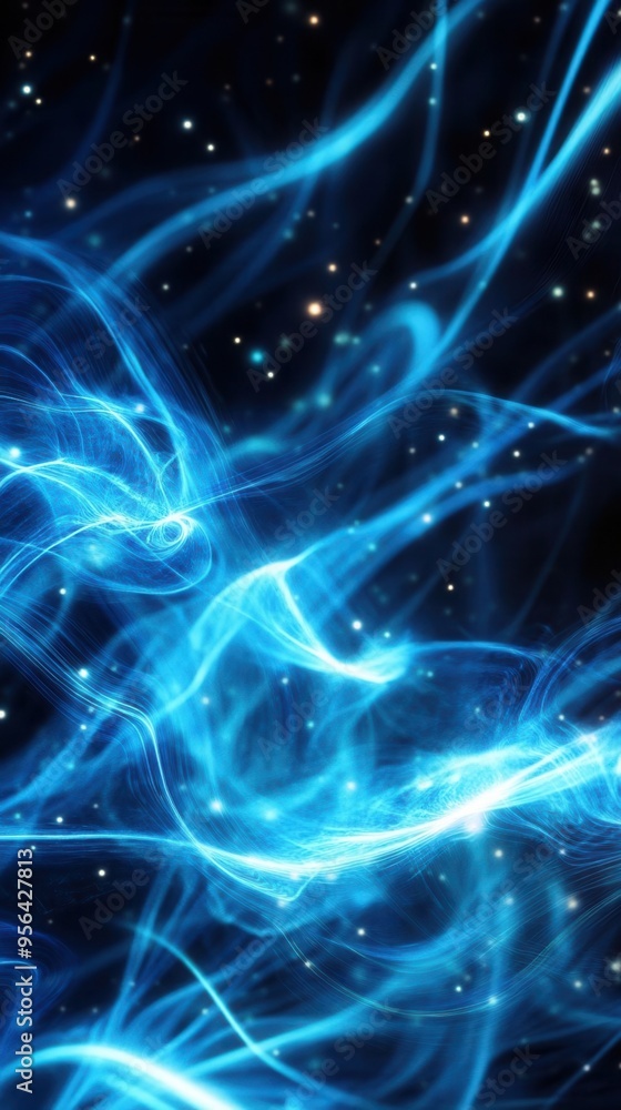 Dynamic pattern of moving lights, waves of color shifting across the stage, electric blue and white, kinetic energy Dynamic pattern of moving lights, waves of color shifting across the stage, electric blue and white, kinetic energy