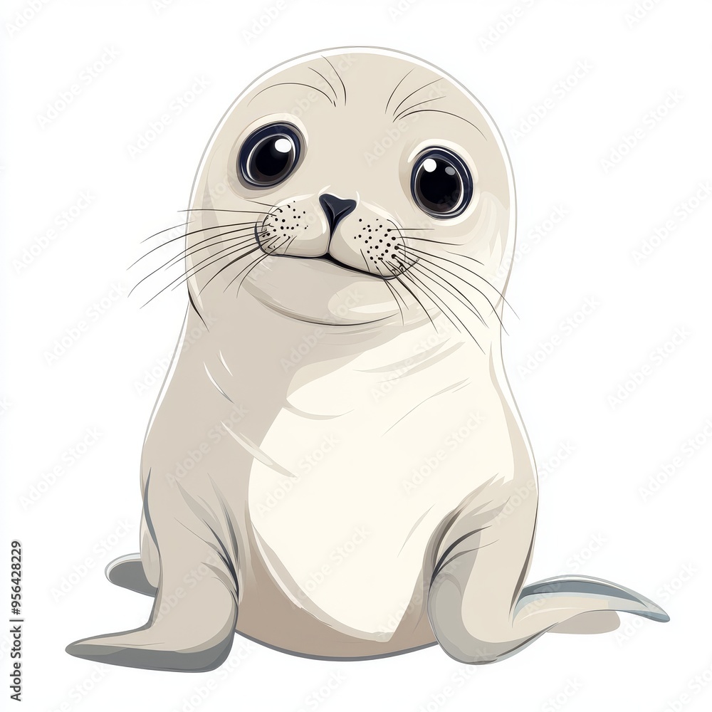 vector graphic of a cute harp seal vector graphic of a cute harp seal