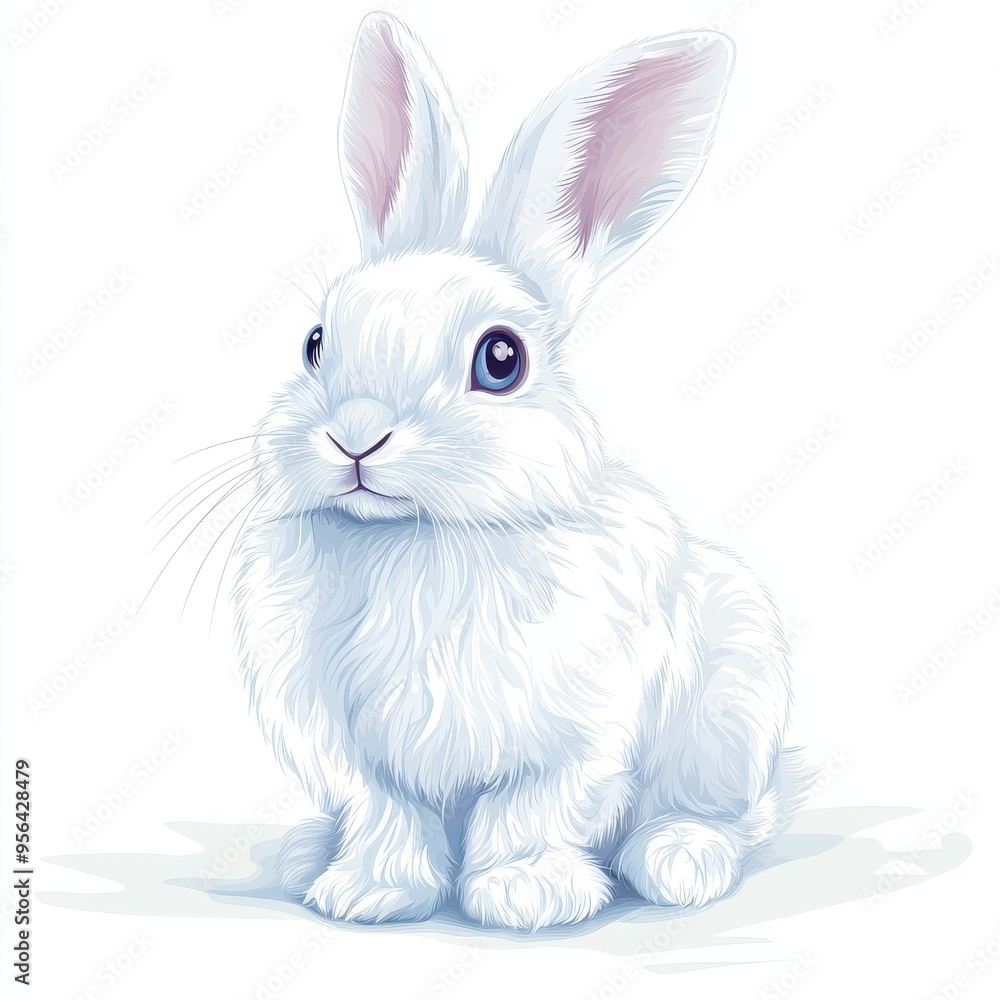 Fototapeta premium vector graphic of a cute snow hare