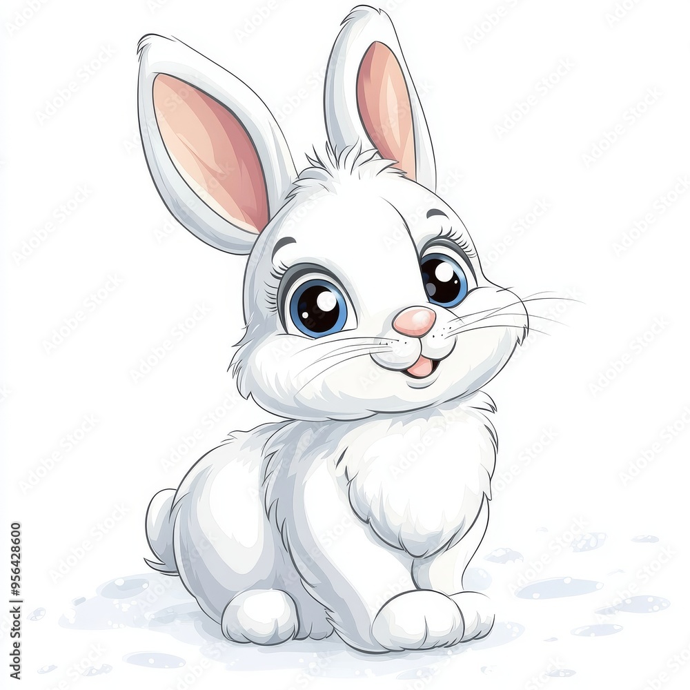 vector graphic of a cute snow hare vector graphic of a cute snow hare