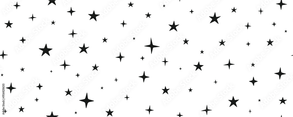 Obraz premium Hand drawn cute star seamless pattern. 