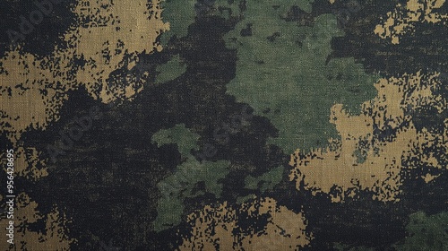 A traditional green camouflage pattern with a mix of dark and light shades, military-inspired