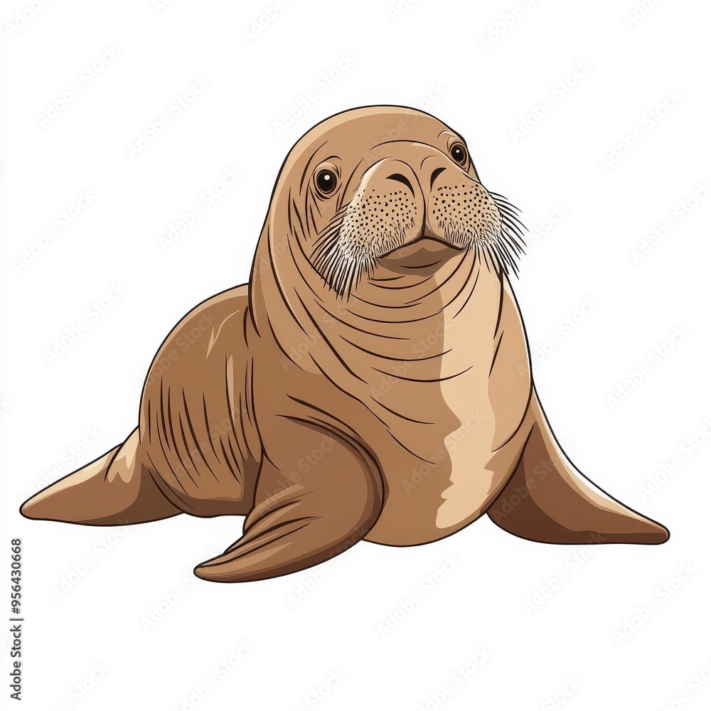 vector graphic of a cute walrus vector graphic of a cute walrus