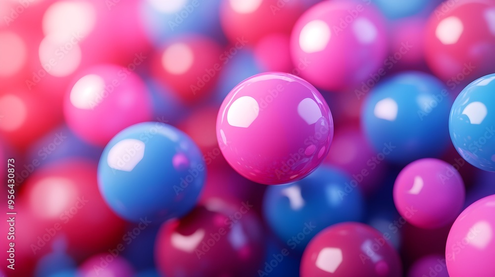 Abstract Pink and Blue Spheres Background Abstract Pink and Blue Spheres Background