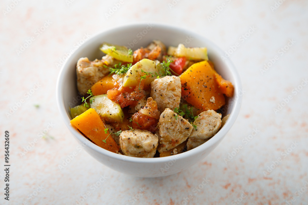 Traditional homemade turkey ragout with vegetables Traditional homemade turkey ragout with vegetables