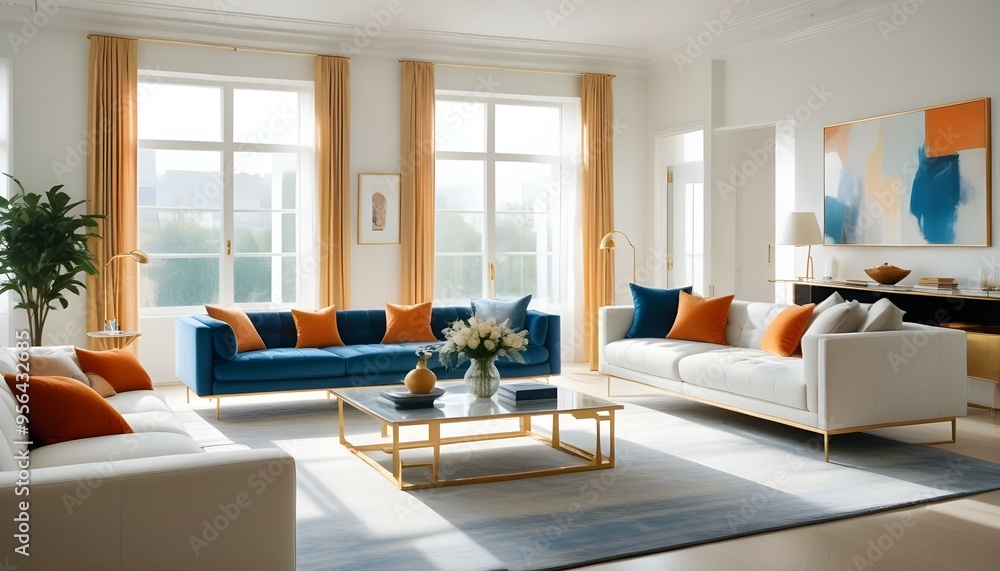 Fototapeta premium Photo interior modern design room 3d illustration