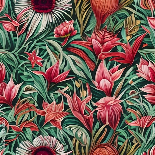 constant high-resolution tropical vibes pattern in the color of pops of pink and red