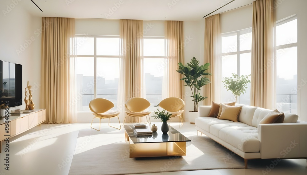 Fototapeta premium Photo interior modern design room 3d illustration