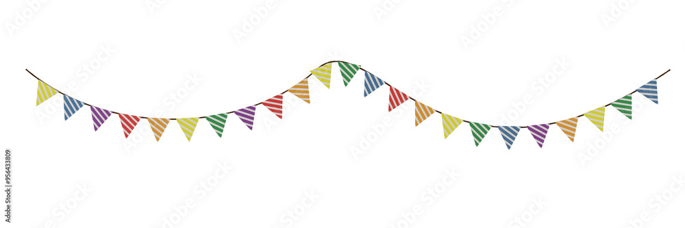 Obraz premium Triangular Pennants: The classic triangular shape of the pennants adds a timeless and traditional feel to the garland.