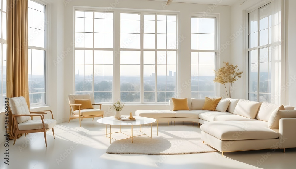 Fototapeta premium Photo interior modern design room 3d illustration