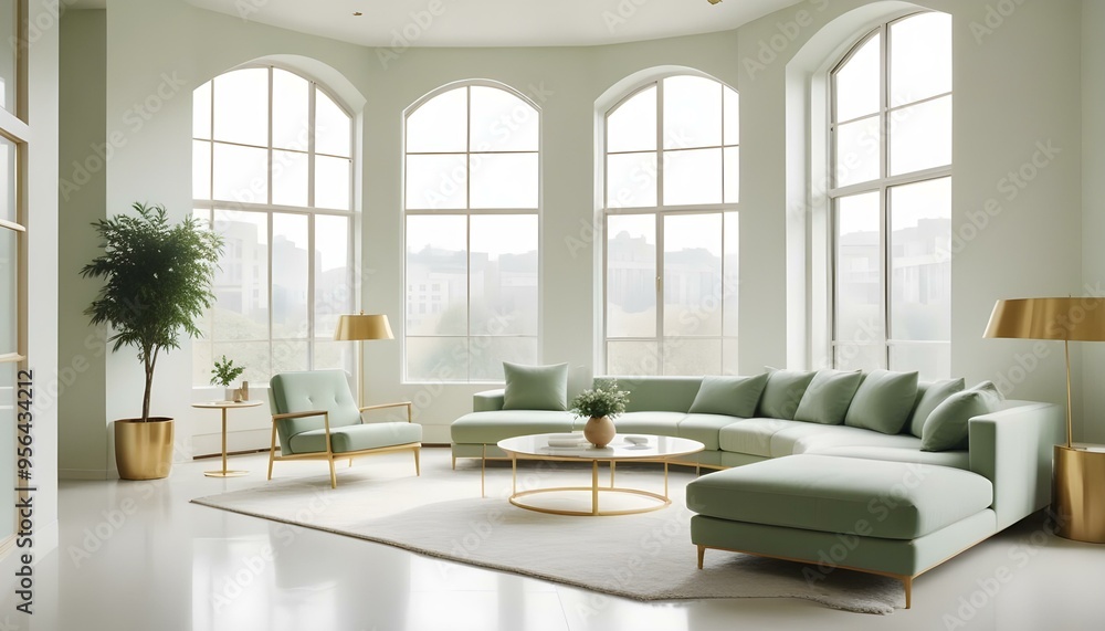 Fototapeta premium Photo interior modern design room 3d illustration